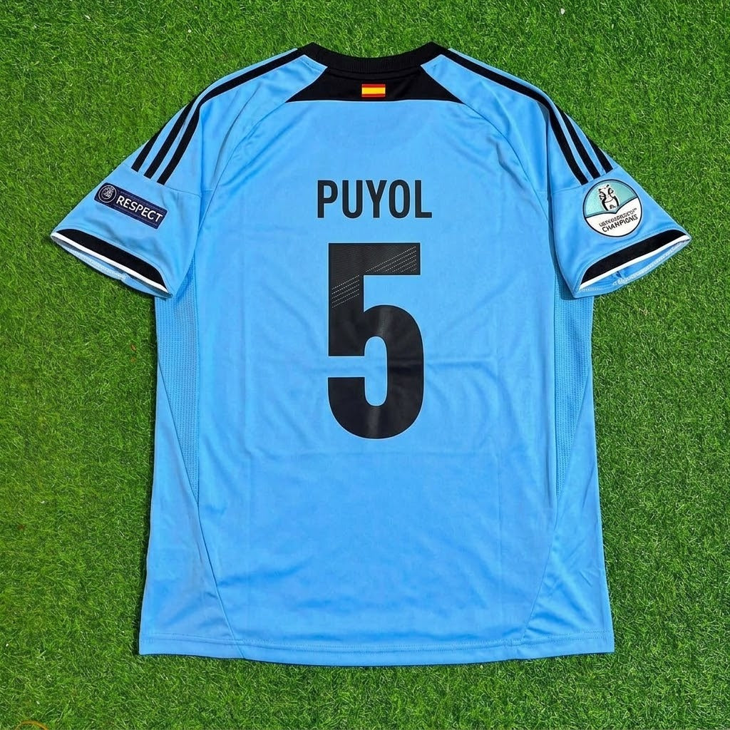 Carles Puyol Spain EURO 2012 Final Retro Football Jersey – Back View