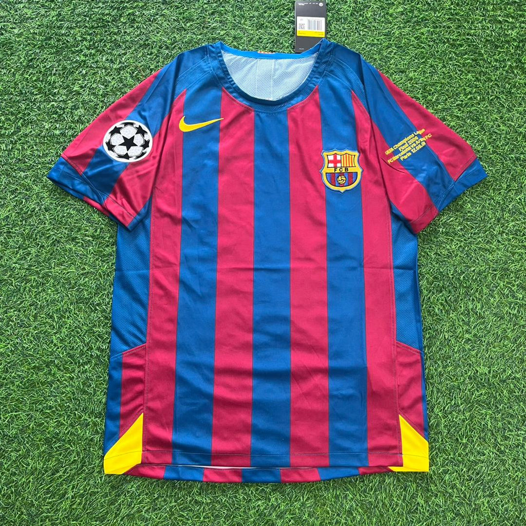 Carles Puyol #5 Barcelona 2006 Retro Football Jersey – Front View