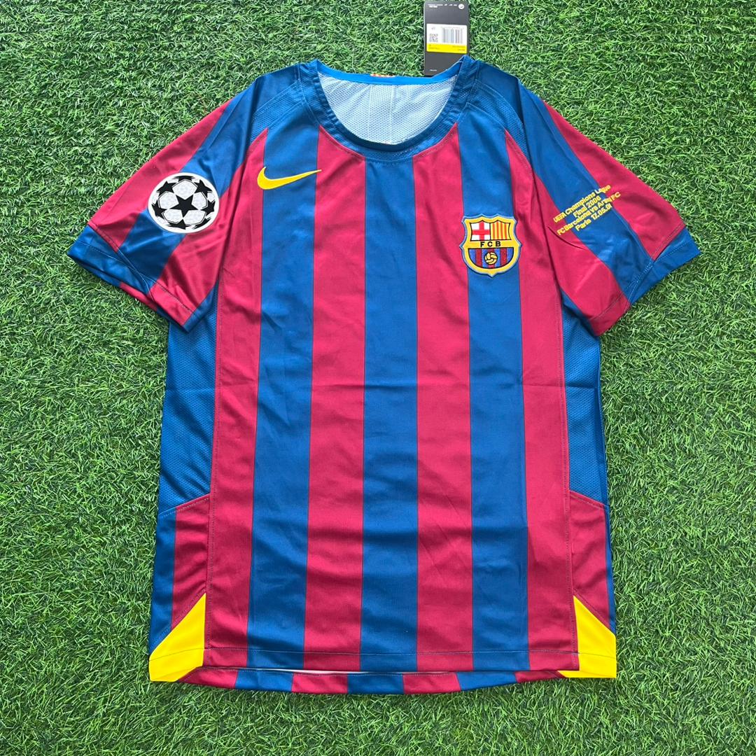 Carles Puyol #5 Barcelona 2006 Retro Football Jersey – Front View