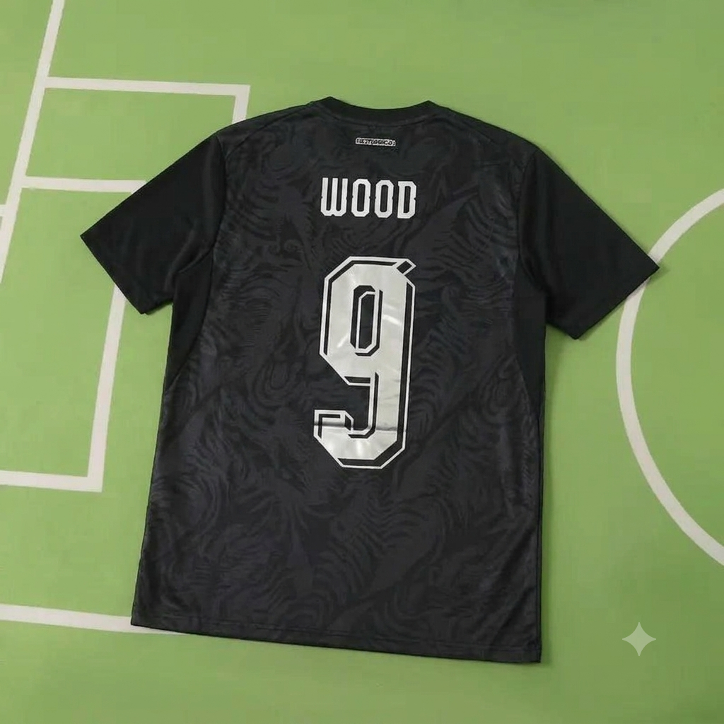 Chris Wood New Zealand World Cup 2026 Away Football Jersey Shirt – Back View