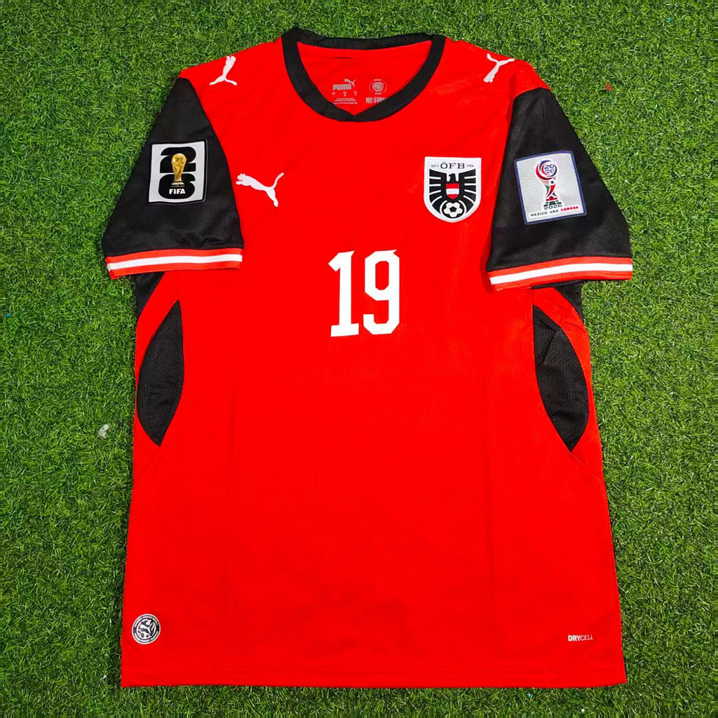 Austria 2026 World Cup Kit Jersey – Christoph Baumgartner 19- – Front View