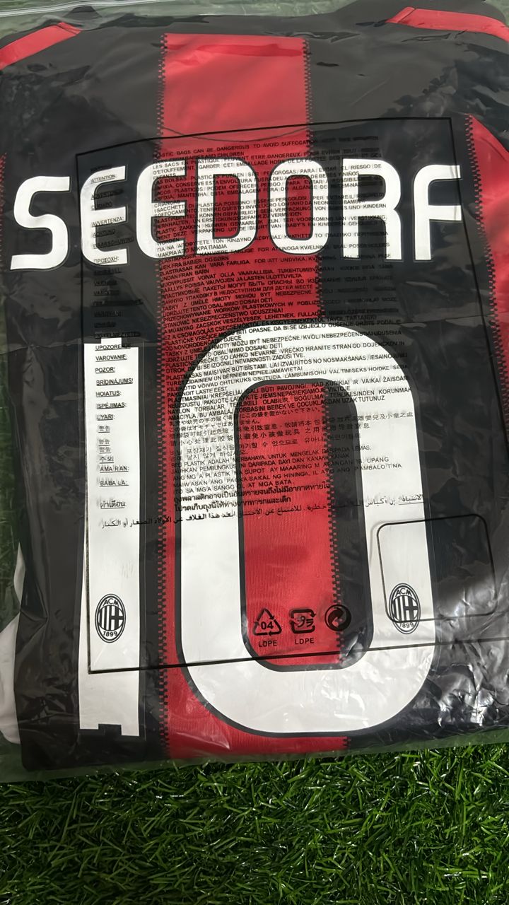 2010 Clarence Seedorf #10 - Milan 2011 Red Black Football Jersey Shirt – Detailed View