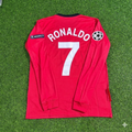 Cristiano Ronaldo #7 Manchester United Retro Long Sleeve Football Jersey – Back View