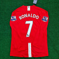 2008 Cristiano Ronaldo Manchester United EPL Patch Retro Long Sleeve Football Jersey – Back View