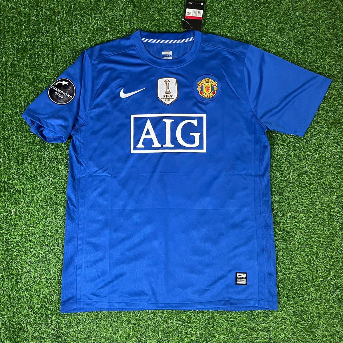 2008 Carlos Tevez Manchester United Champions League Retro Football Jersey – Front View