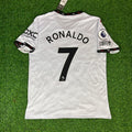 Cristiano Ronaldo Manchester United White 2022 2023 Premier League Jersey – Back View