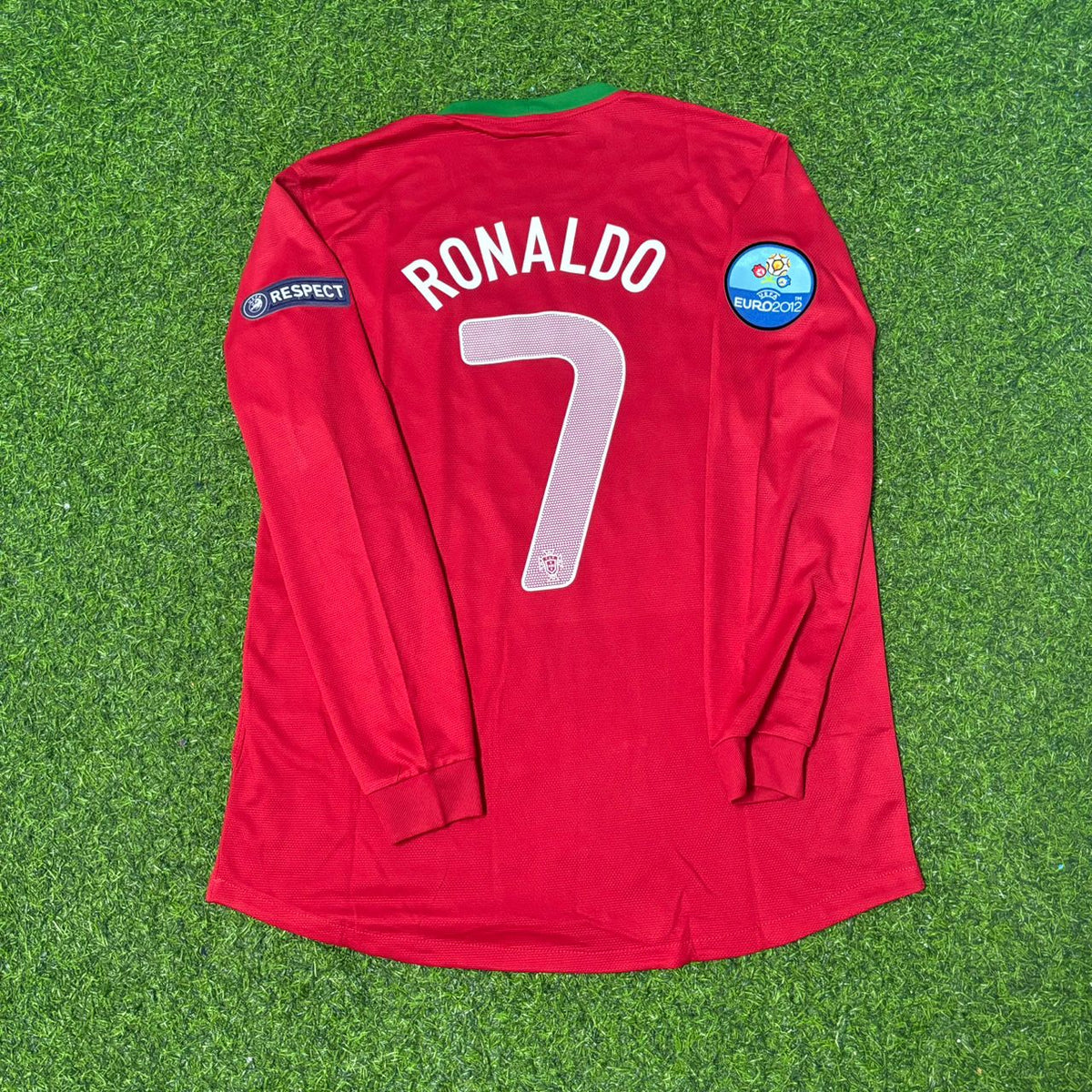 Cristiano Ronaldo Portugal EURO 2012 Long Sleeve Retro Football Jersey – Back View