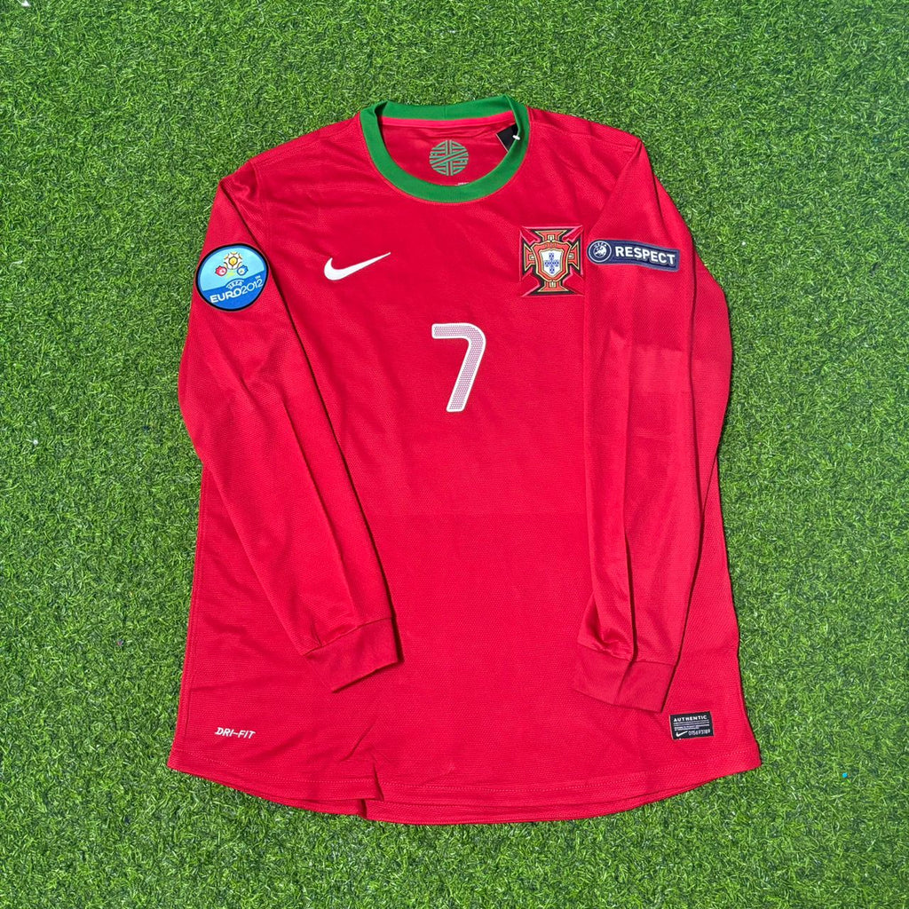 Cristiano Ronaldo Portugal EURO 2012 Long Sleeve Retro Football Jersey – Front View