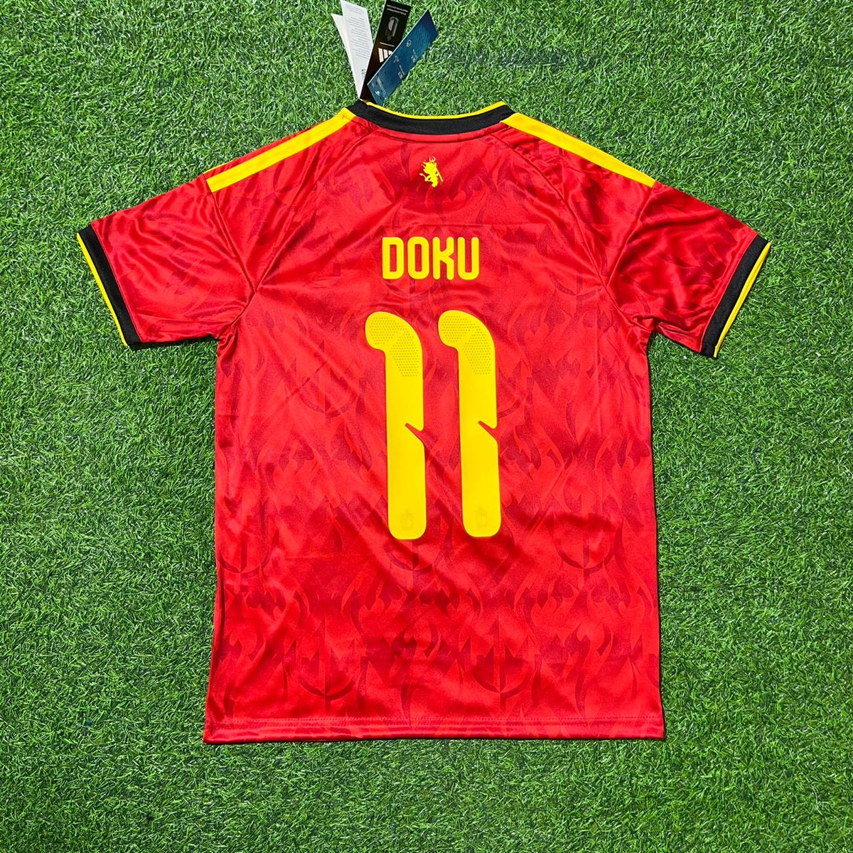 Jeremy Doku Belgique Belgien Belgie 2026 World Cup Jersey – Back View