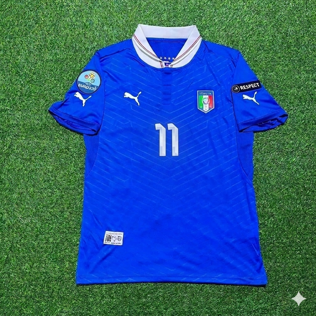 Italy Euro 2012 Retro Home Jersey – Antonio Di Natale 11- – Front View