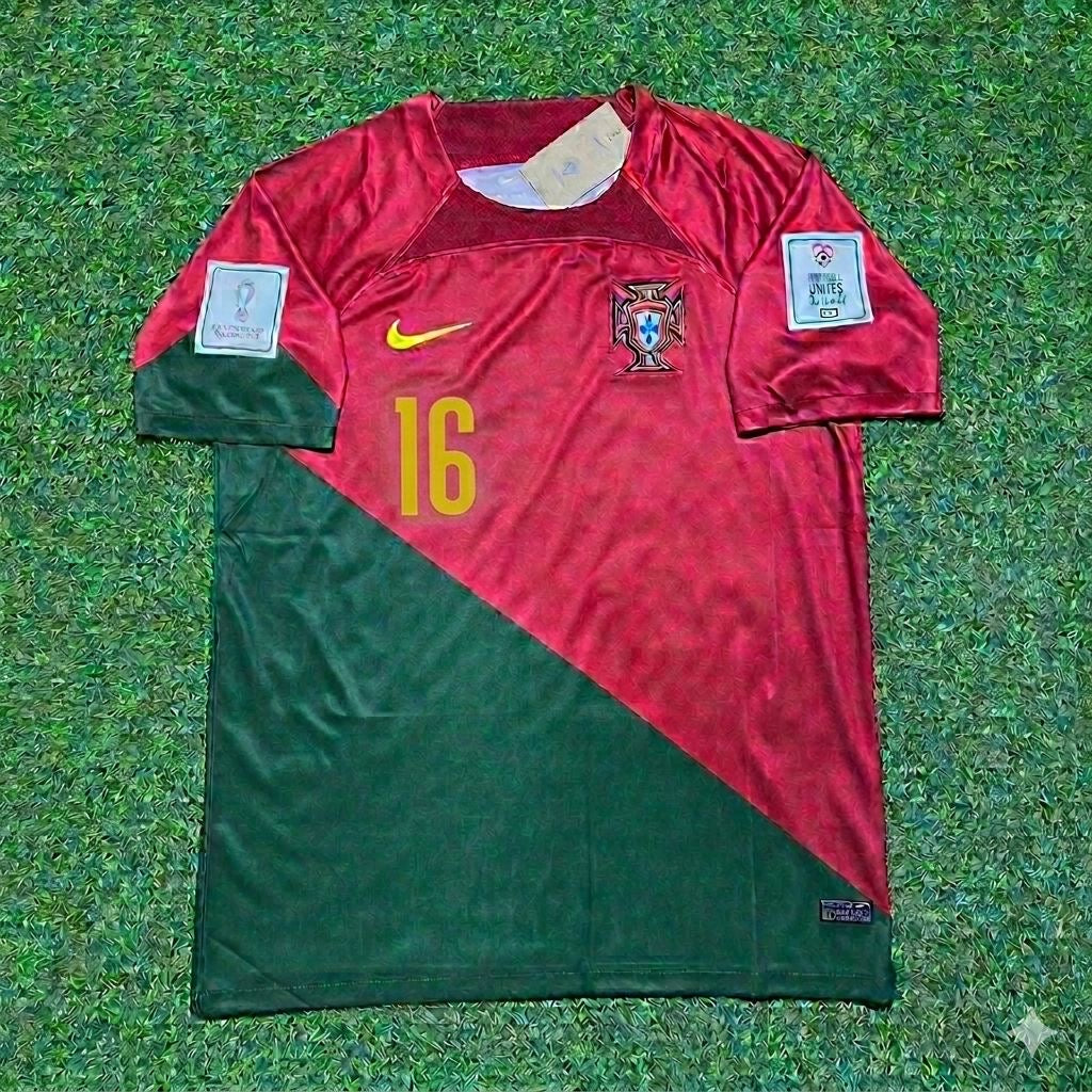 Portugal 2022 World Cup Home Retro Football Jersey – Vitinha #16 – Front View