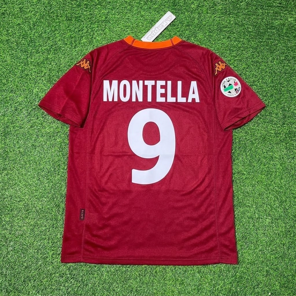 Vincenzo Montella #9 2000-2001 Home Retro Football Jersey – Back View