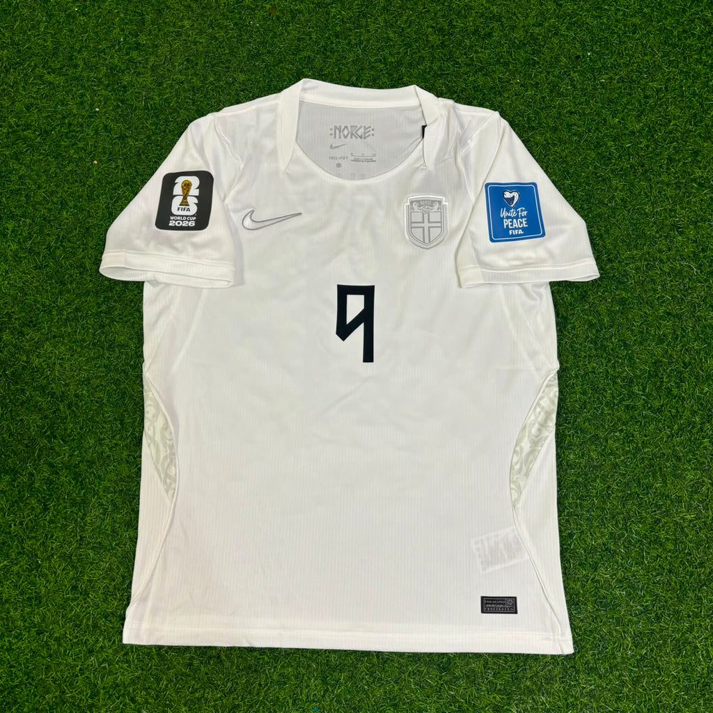 Erling Braut Haaland #9 Norway 2026 World Cup White Football Jersey – Front View