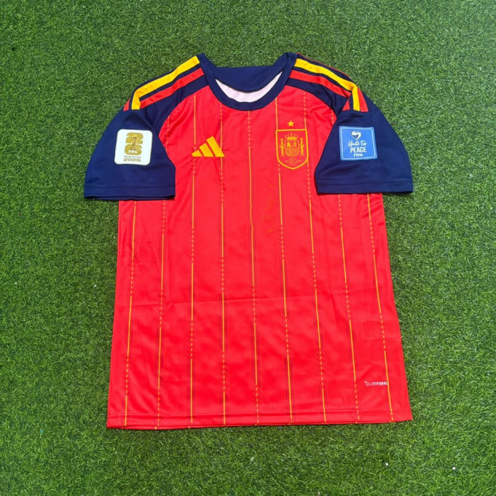 Pedri #20 Spain 2026 World Cup Home Football Jersey – Front View