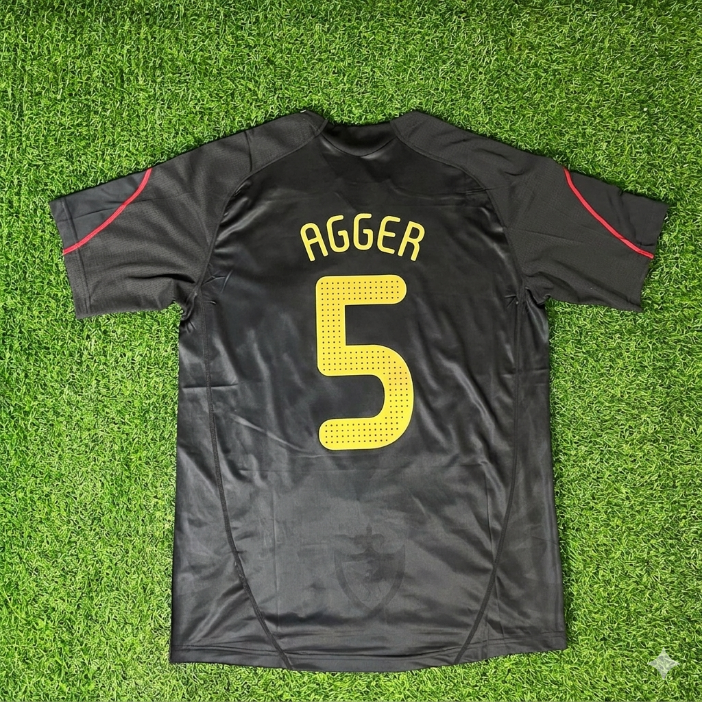 2009/10 Daniel Agger Liverpool Black Retro Football Jersey – Back View