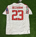 David Beckham 2009 AC Milan White Retro Jersey – Back View