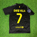 David Villa Black Barcelona 2011/12 Retro Kit Shirt Jersey – Back View