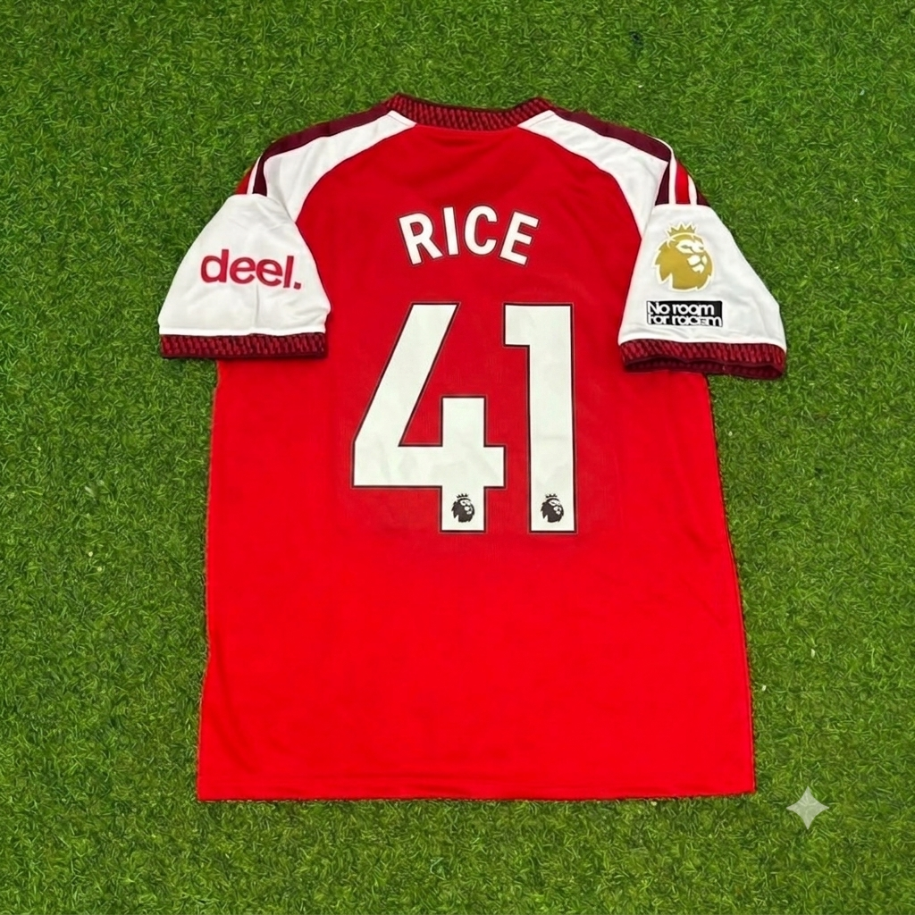 Arsenal Home New Season 2027 Jersey Soccer – Declan Rice – Back View