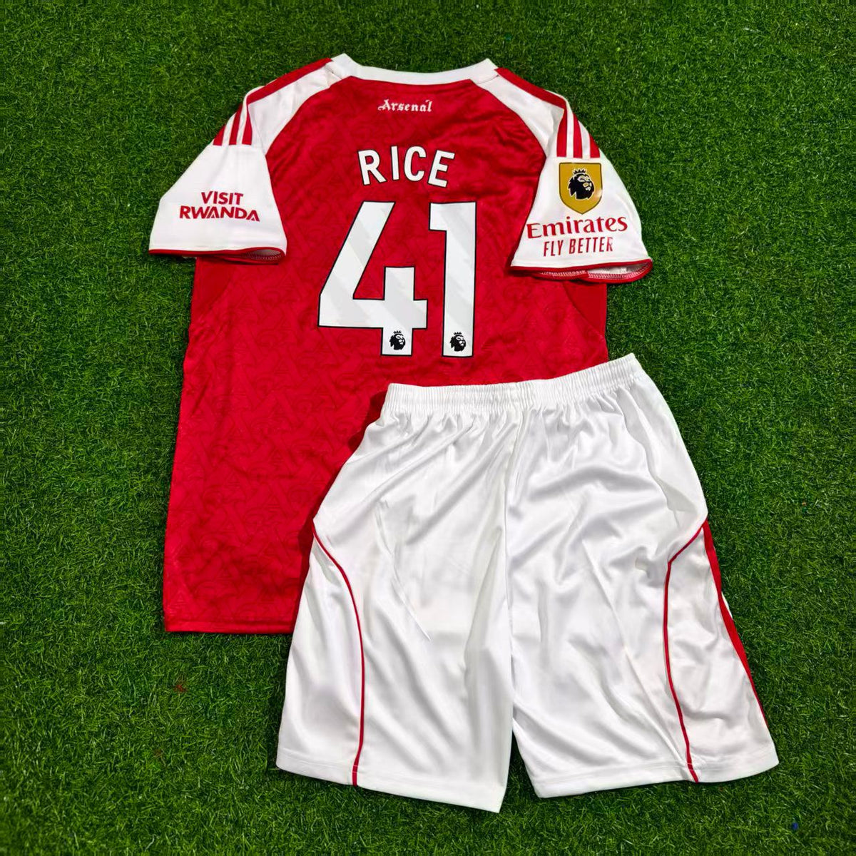 2026 Declan Rice Arsenal Home Kids Football Jersey Soccer – Back View