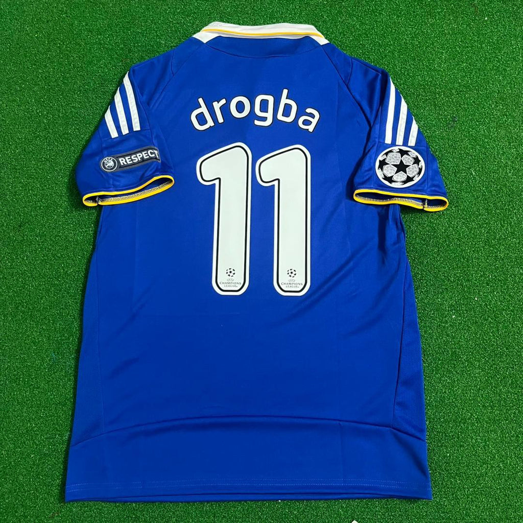 Didier Drogba 11 Chelsea 2008 Champhions League Final Jersey – Back View
