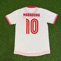 Diego Armando Maradona Sevilla Commemorative Red Home Retro Football Jersey – Back View