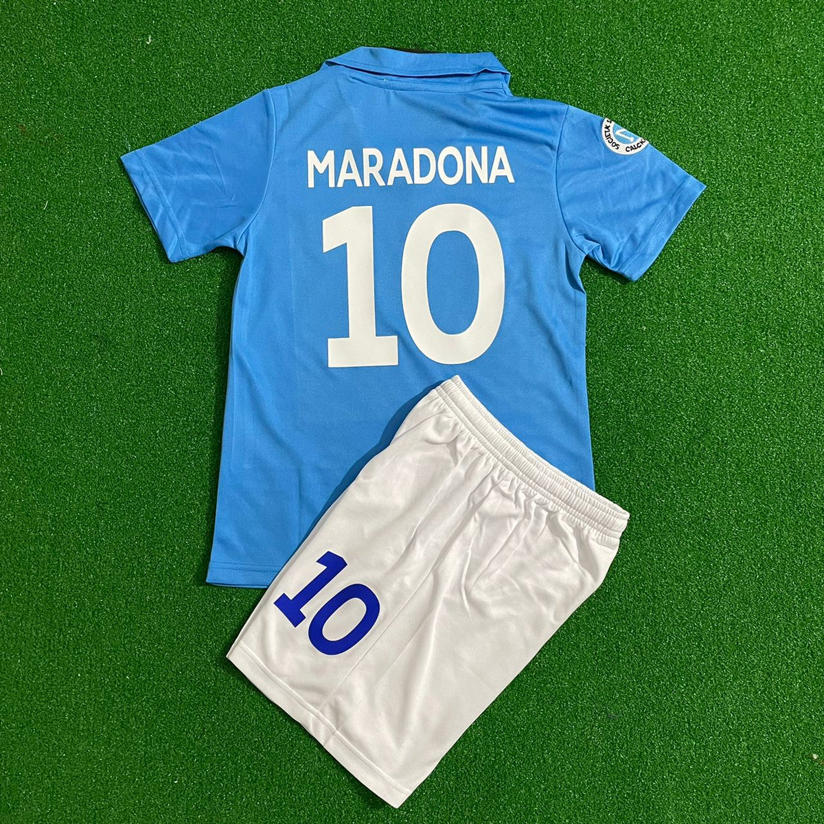 Diego Maradona Napoli Home Kids Kit Football Jersey for Children – Detailed View