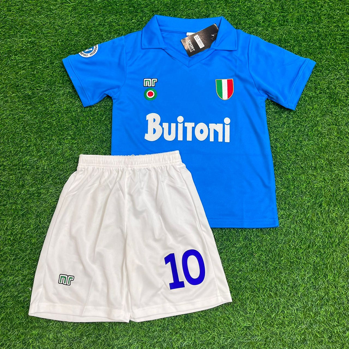 Diego Maradona Napoli Home Kids Kit Football Jersey for Children – Front View