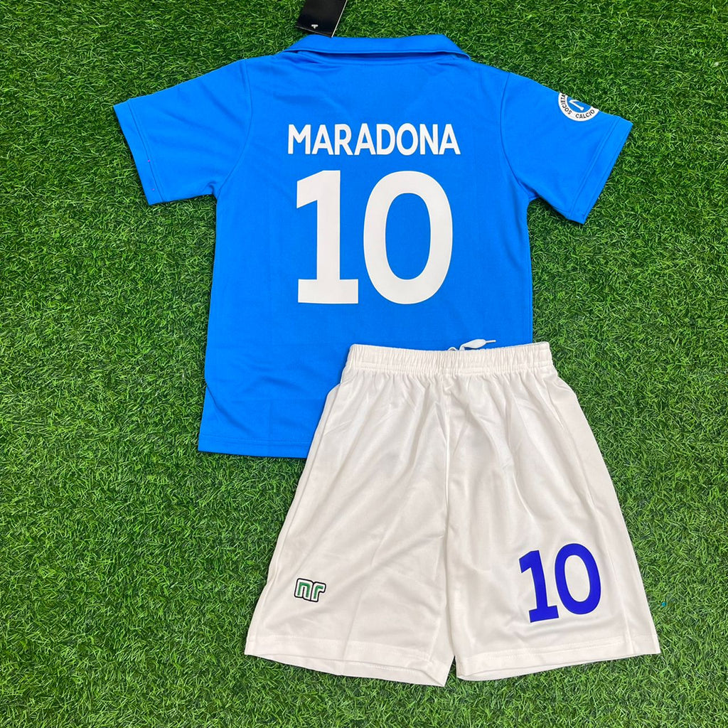 Diego Maradona Napoli Home Kids Kit Football Jersey for Children – Back View