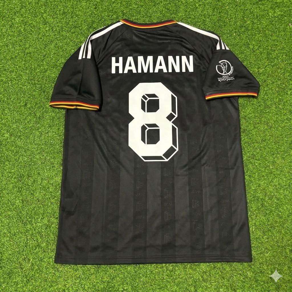 2002 Germany World Cup Dietmar Hamann Black Special Retro Football Jersey – Back View