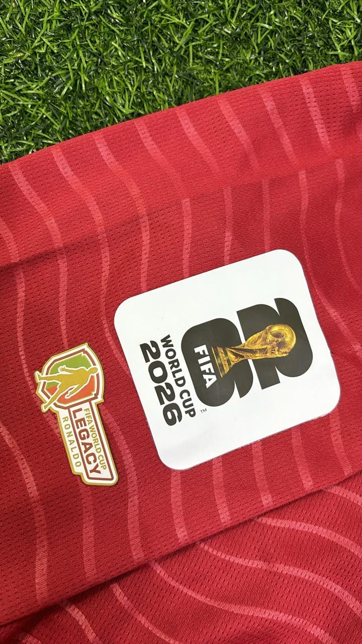 Portugal 2026 World Cup Red Home Football Jersey – Cristiano Ronaldo – Detailed View