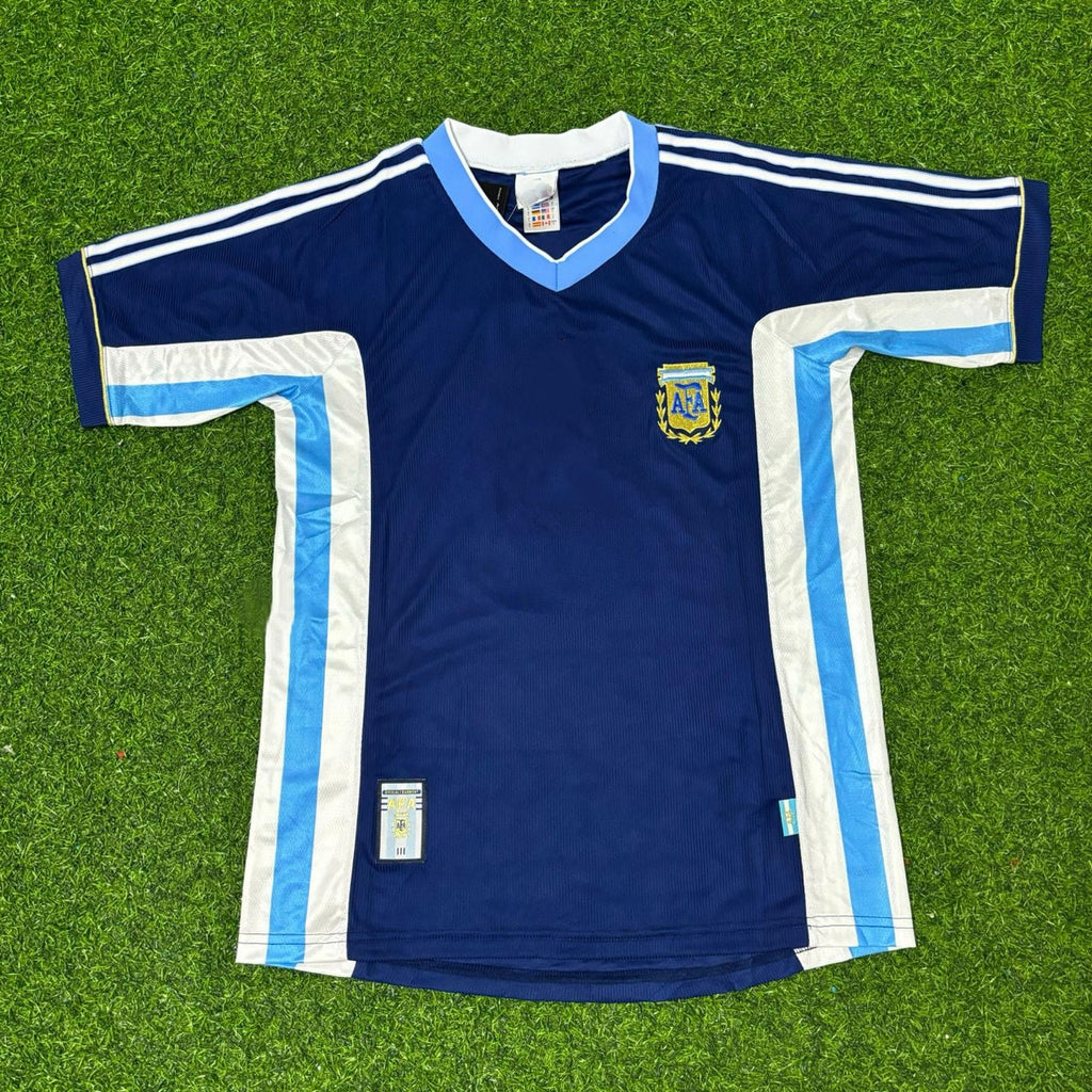 1998 Argentina World Cup José Chamot #3 Blue Retro Football Jersey – Front View