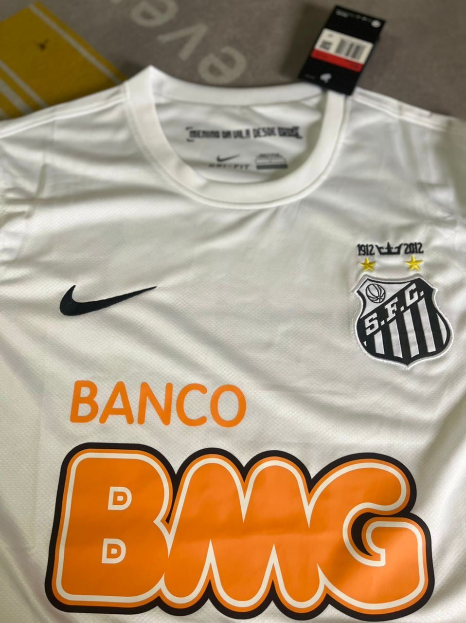 Neymar Jr Santos FC White Retro Long Sleeve Football Jersey – Detailed View