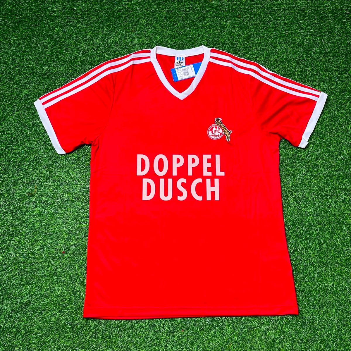 1. FC Köln 1984/85 Retro Auswärtstrikot Rot Fußball – Back View