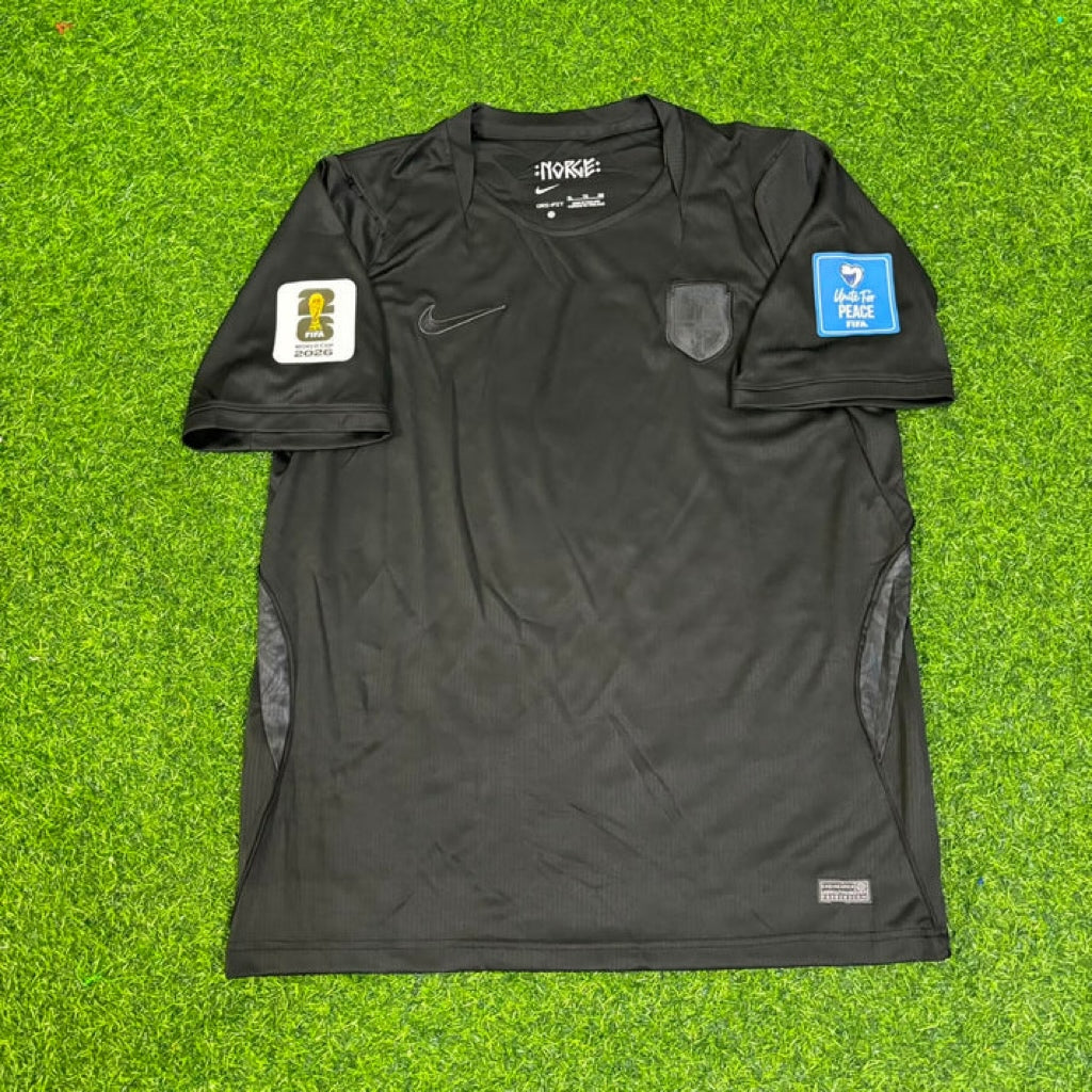 Andreas Schjelderup #21 Norway 2026 World Cup Away Black Football Jersey – Front View