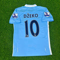 2011/12 Edin Dzeko 10 Manchester City Home Kit Blue Retro Football Jersey – Back View
