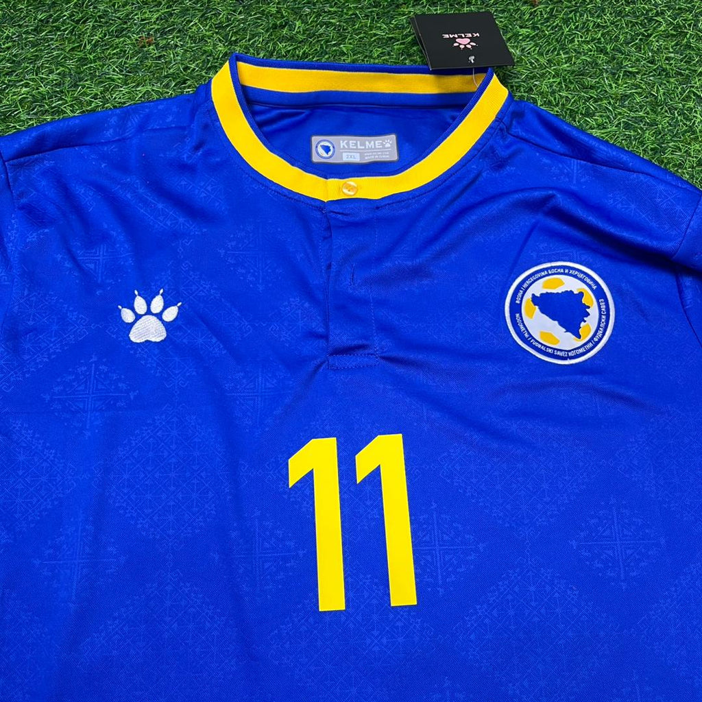 Edin Džeko Bosnia and Herzegovina 2026 World Cup Blue Football Jersey – Detailed View