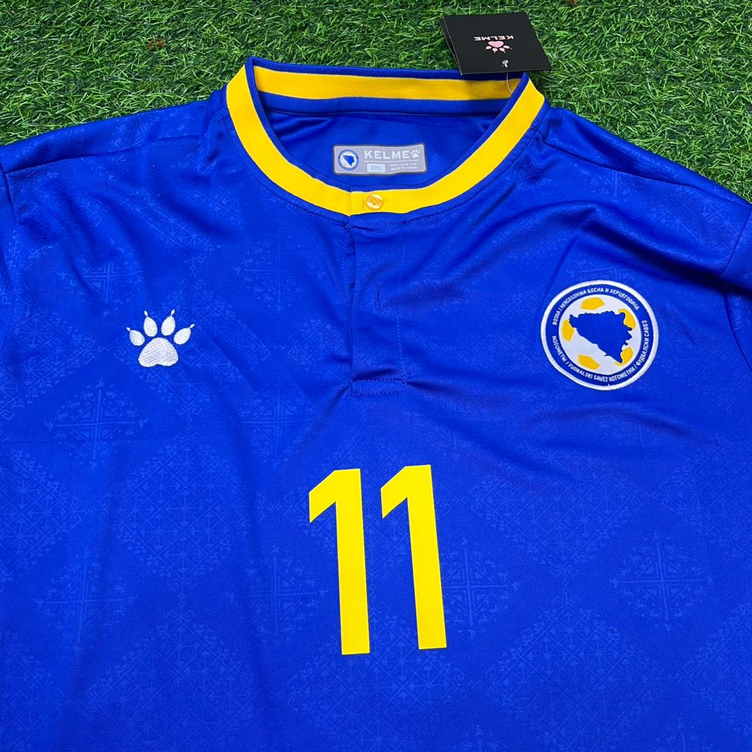 Edin Džeko Bosnia and Herzegovina 2026 World Cup Blue Football Jersey – Detailed View