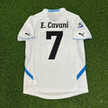 Edinson Cavani Uruguay 2010 World Cup White Retro Football Jersey – Back View