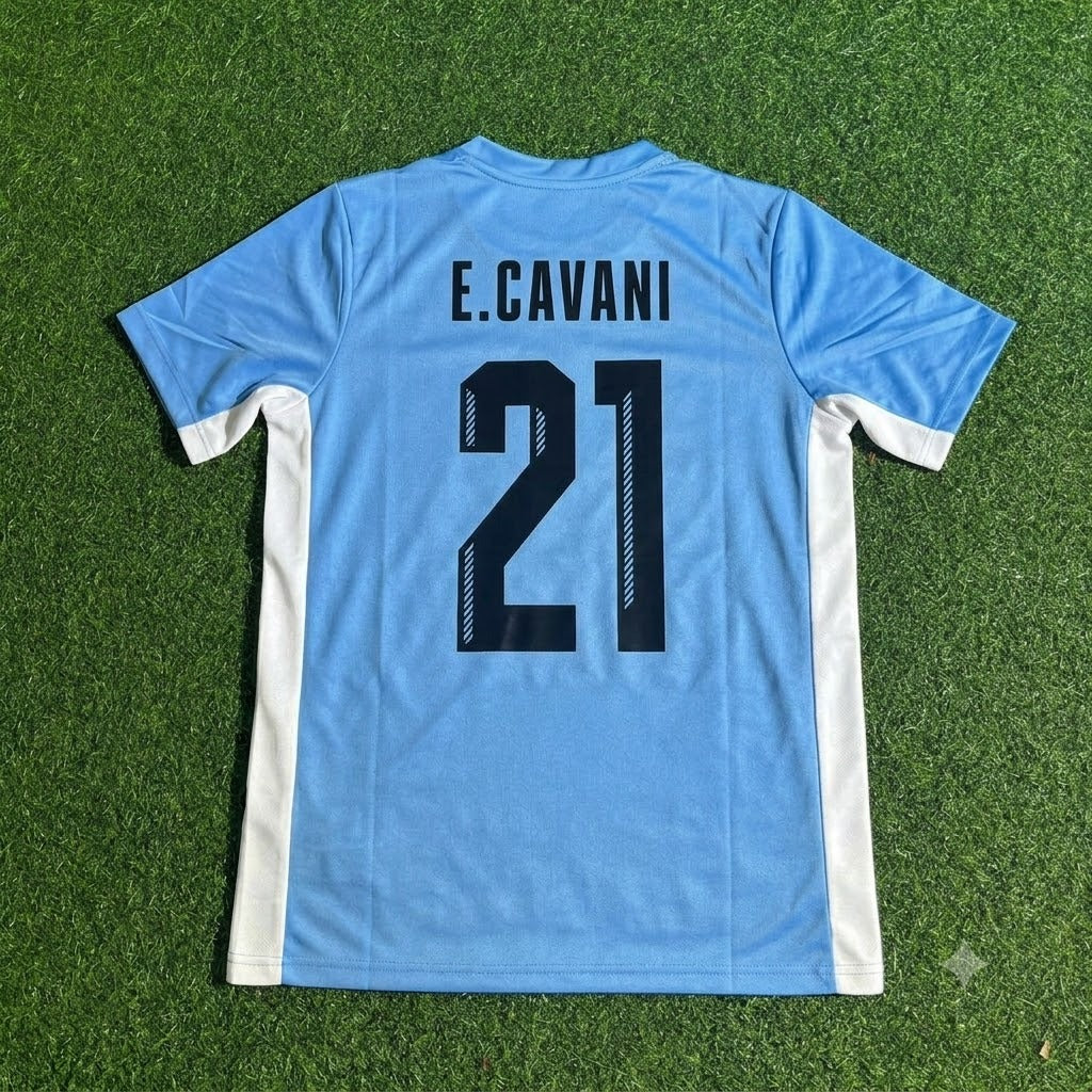 Edinson Cavani #21 Uruguay World Cup Special Edition Blue Football Jersey – Back View