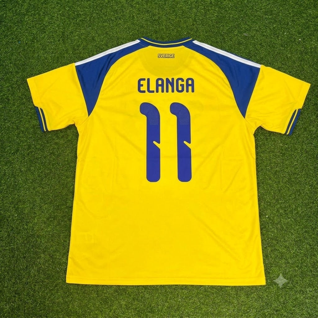 Anthony Elanga Sweden 2026 World Cup New Season Football Jersey – Back View