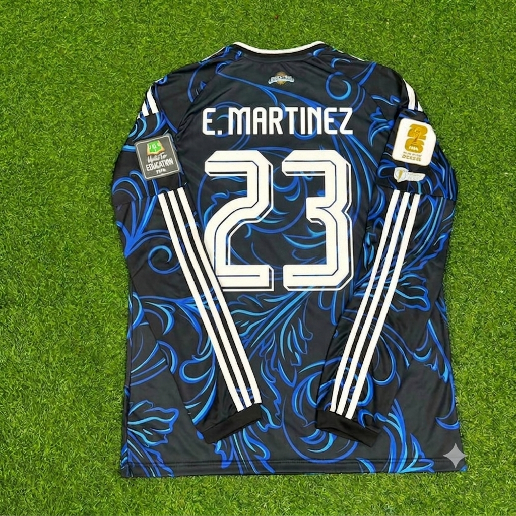 2026 Argentina World Cup Emiliano Martinez Goalkeeper Long Sleeve Football Jersey – Back View