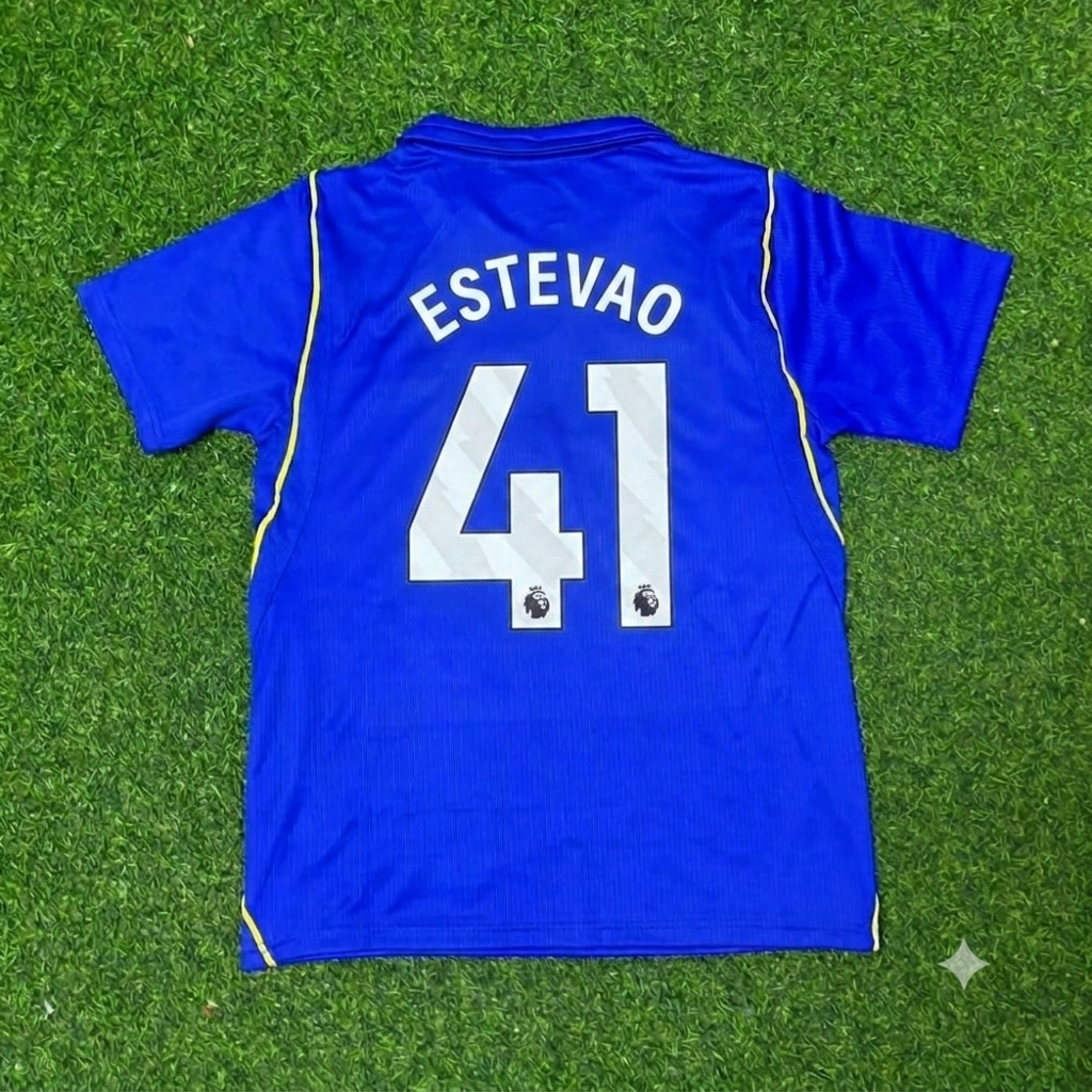 Chelsea 2027 Home Blue Jersey – Estêvão – Back View