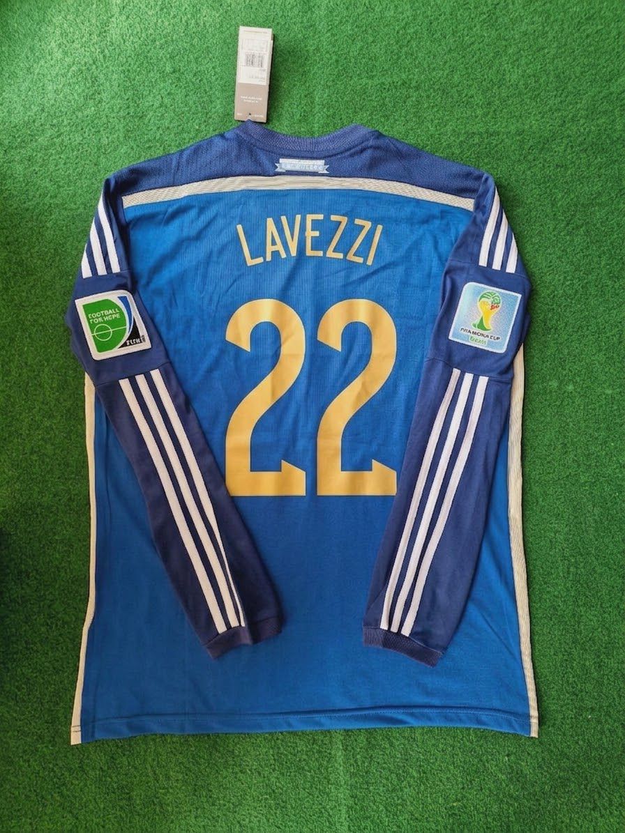 Ezequiel Lavezzi Argentina 2014 World Cup Retro Football Jersey – Back View