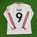 Alexander Isak #9 Liverpool 2027 New Season Long Sleeve Away White Football Jersey – Back View
