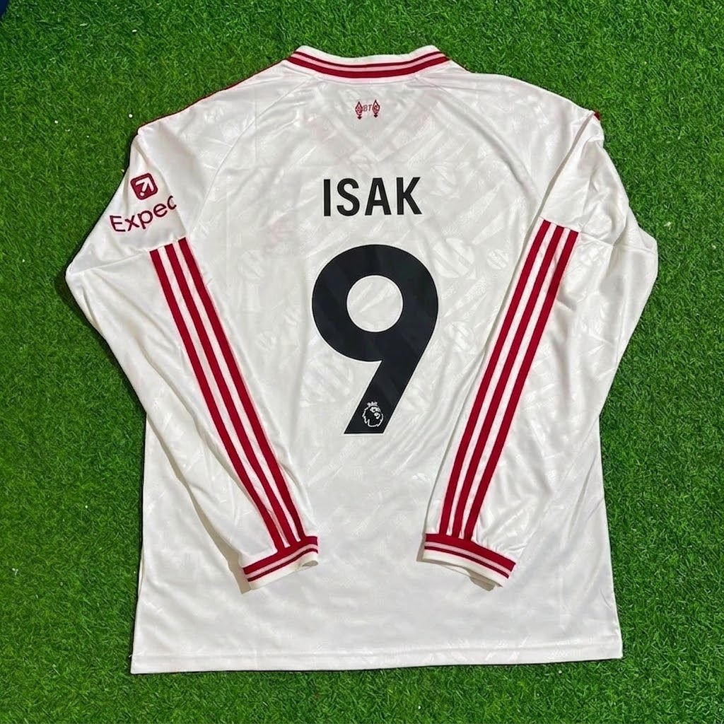 Alexander Isak #9 Liverpool 2027 New Season Long Sleeve Away White Football Jersey – Back View