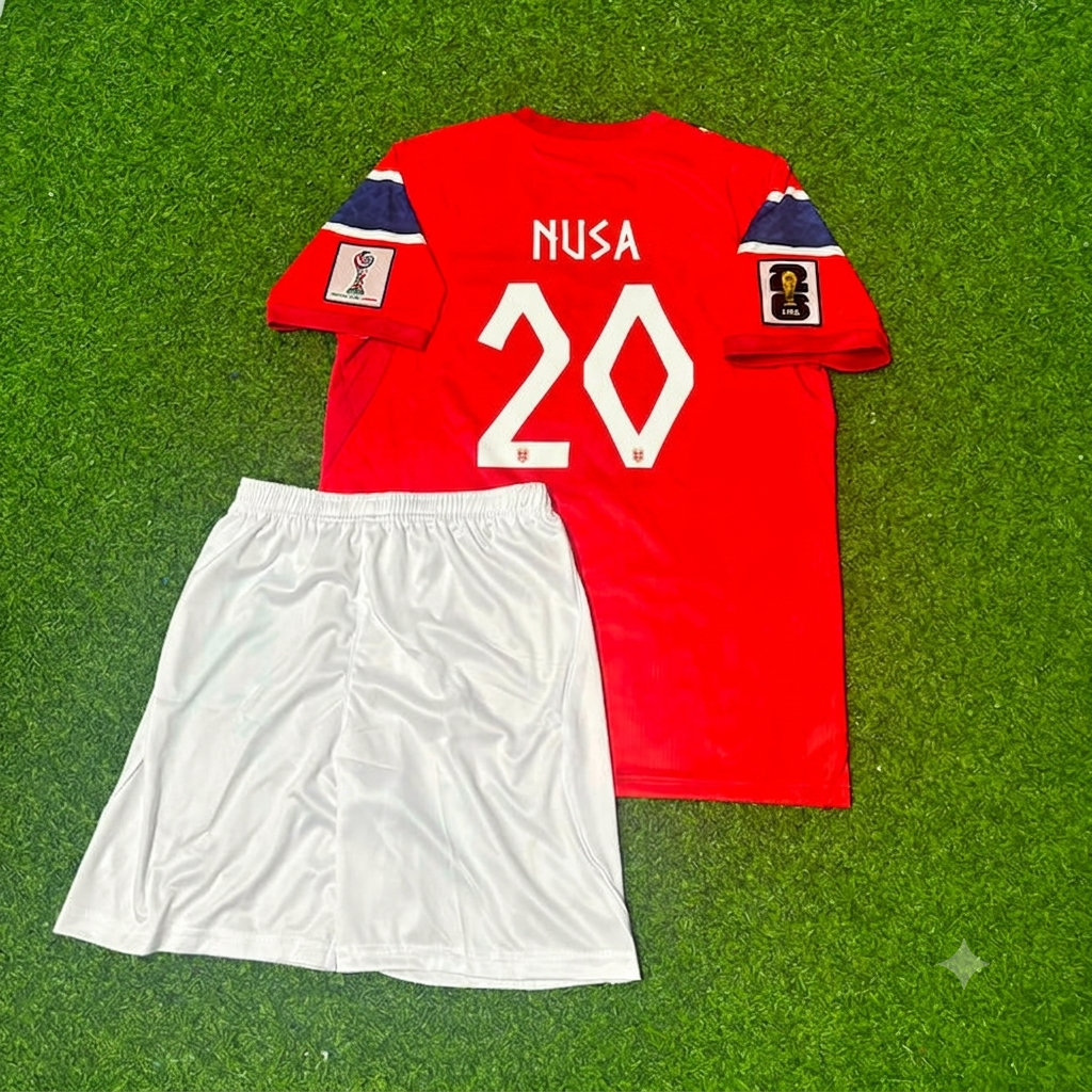 Antonio Nusa Norway 2026 World Cup Kids Football Jersey – Back View