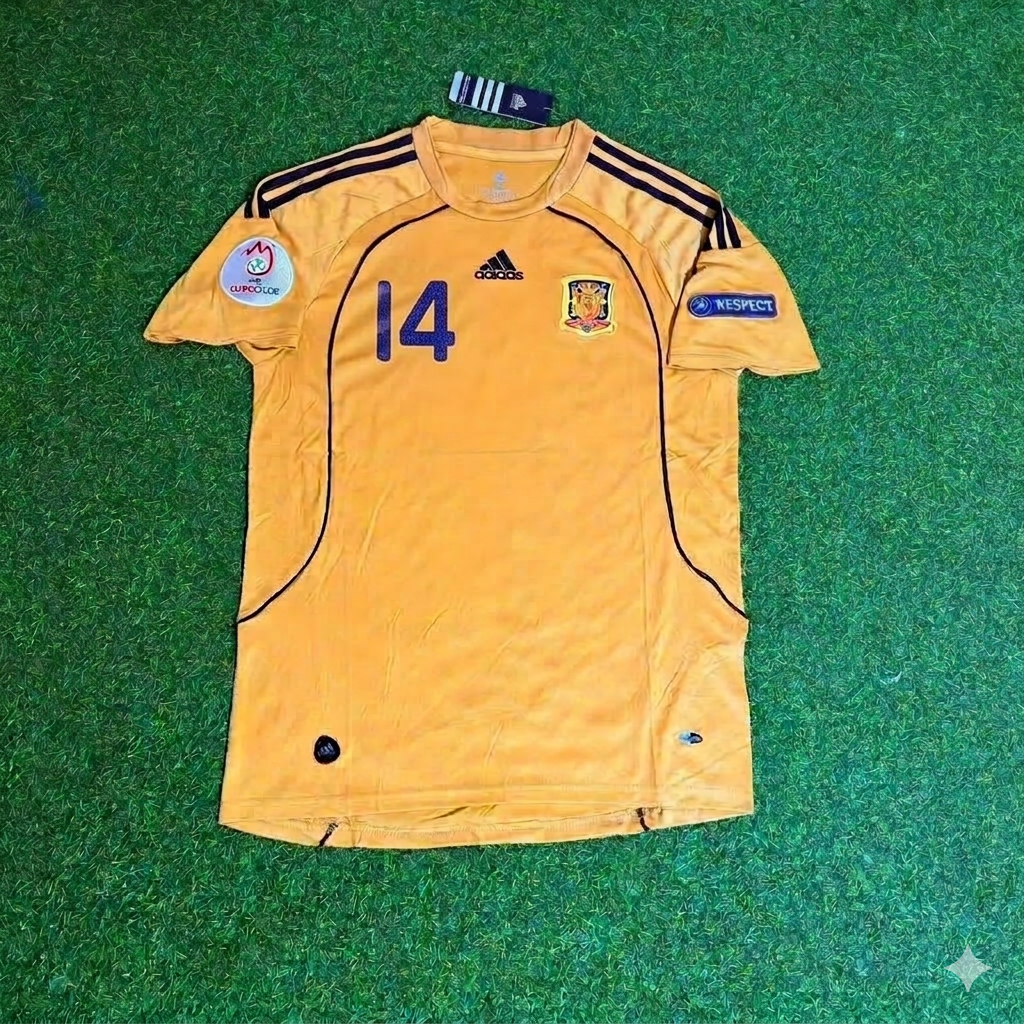 Spain EURO 2008 Retro Football Jersey – Xabi Alonso 14- – Front View