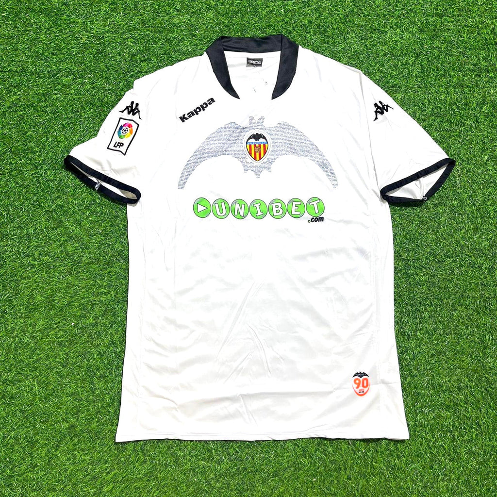 Daniel Parejo #10 Valencia White Retro Football Jersey – Front View