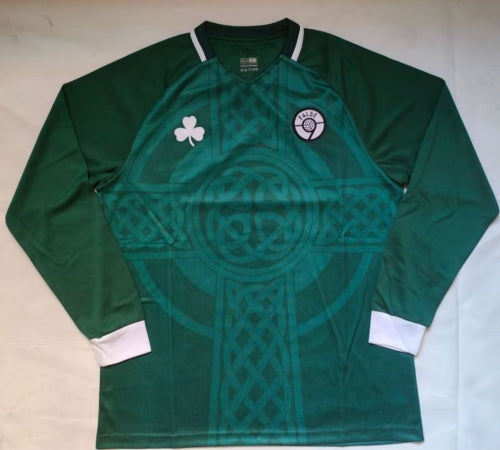 Ireland Retro Green Long Sleeve Football Jersey – Back View