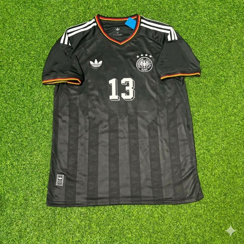 Germany Black Retro Vintage Football Jersey – Thomas Müller 13# – Front View